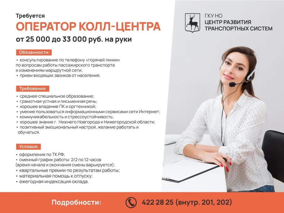 Актуальные вакансии ГКУ НО "ЦРТС"